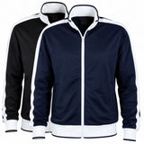 Identitee Mens Varsity Track Jacket Warm Winter Tracksuit Top Zip - Navy/White - S