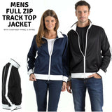 Identitee Mens Varsity Track Jacket Warm Winter Tracksuit Top Zip - Navy/White - S