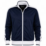 Identitee Mens Varsity Track Jacket Warm Winter Tracksuit Top Zip - Navy/White - XL