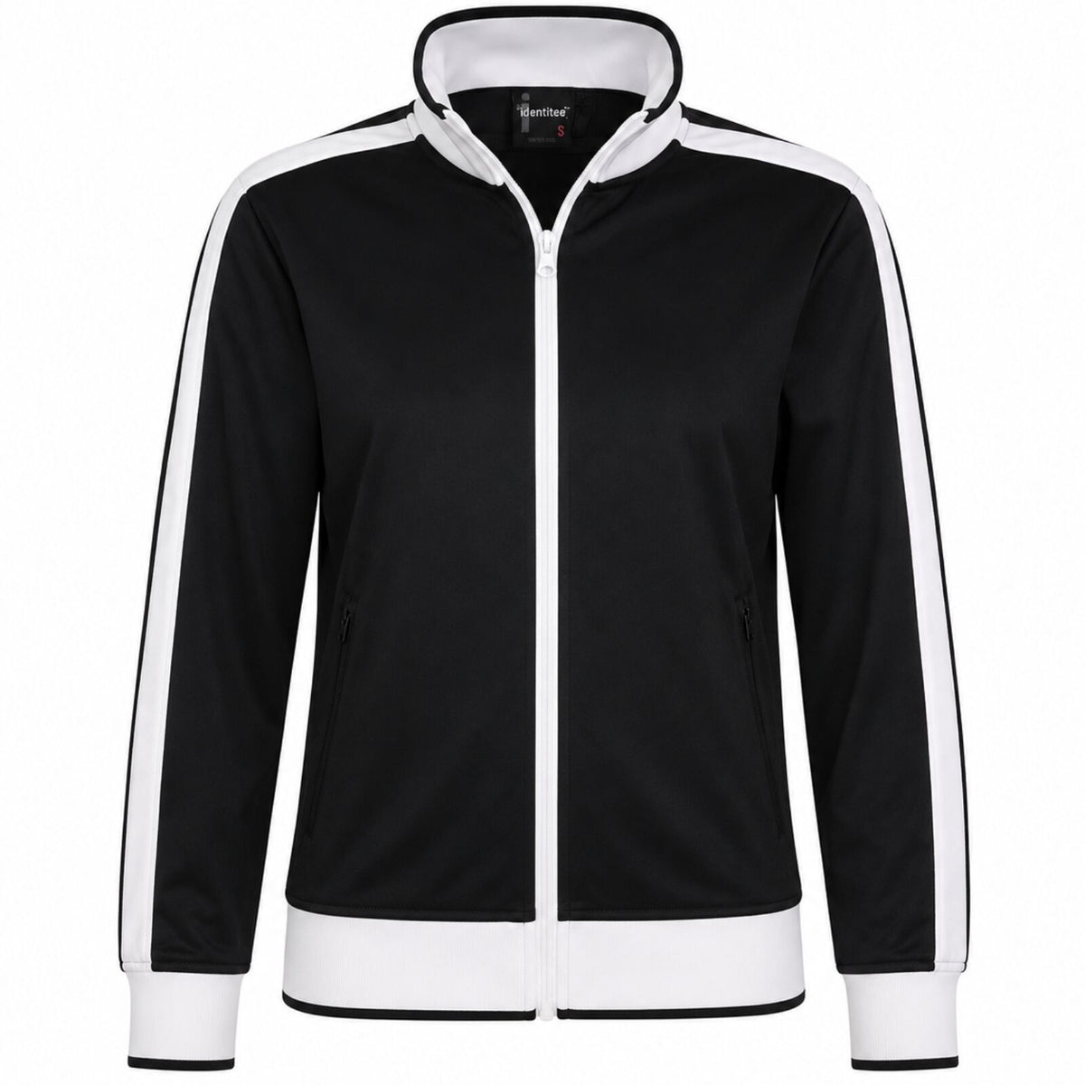 Track Top Jacket Full Zip Tracksuit Varsity Jumper Warm Winter - Black/White - M (10-12)