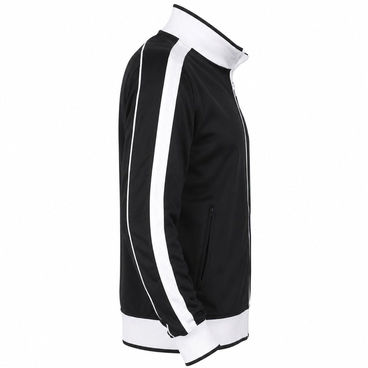 Track Top Jacket Full Zip Tracksuit Varsity Jumper Warm Winter - Black/White - M (10-12)
