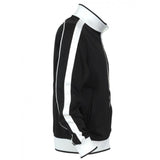 Track Top Jacket Full Zip Tracksuit Varsity Jumper Warm Winter - Black/White - M (10-12)
