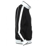 Women's Jackets & Coats: Identitee Ladies Track Top Jacket Tracksuit Warm Winter Full Zip Varsity Jumper - Black/White - S (6-8)