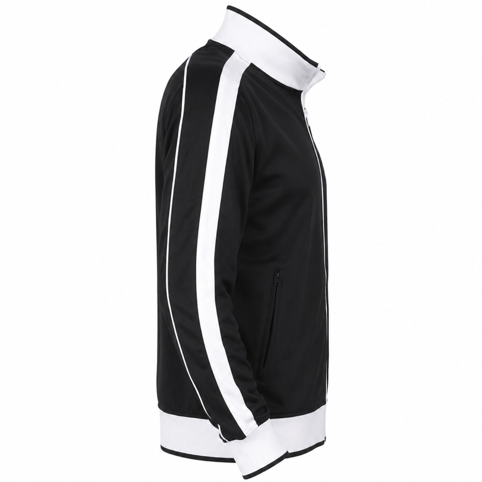 Track Top Jacket Full Zip Tracksuit Varsity Jumper Warm Winter - Black/White - XL (18-20)