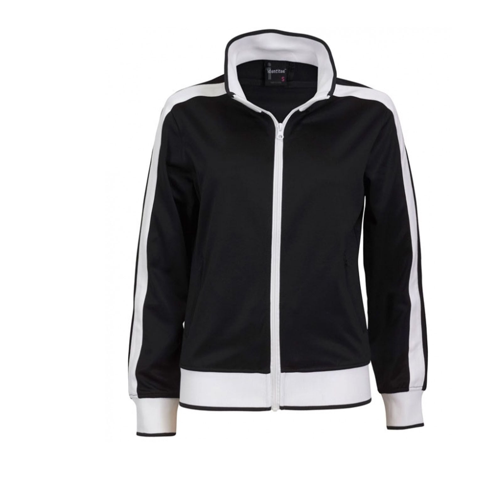 Track Top Jacket Full Zip Tracksuit Varsity Jumper Warm Winter - Black/White - XL (18-20)