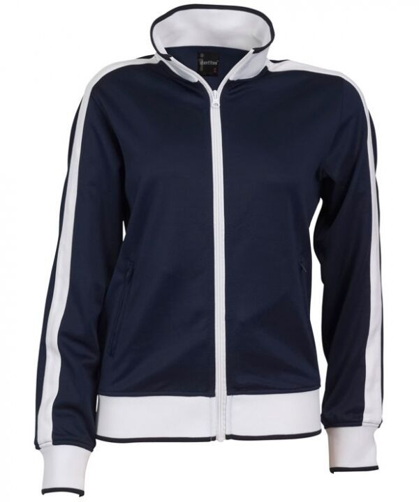 Track Top Jacket Full Zip Tracksuit Varsity Jumper Warm Winter - Navy/White - XL (18-20)