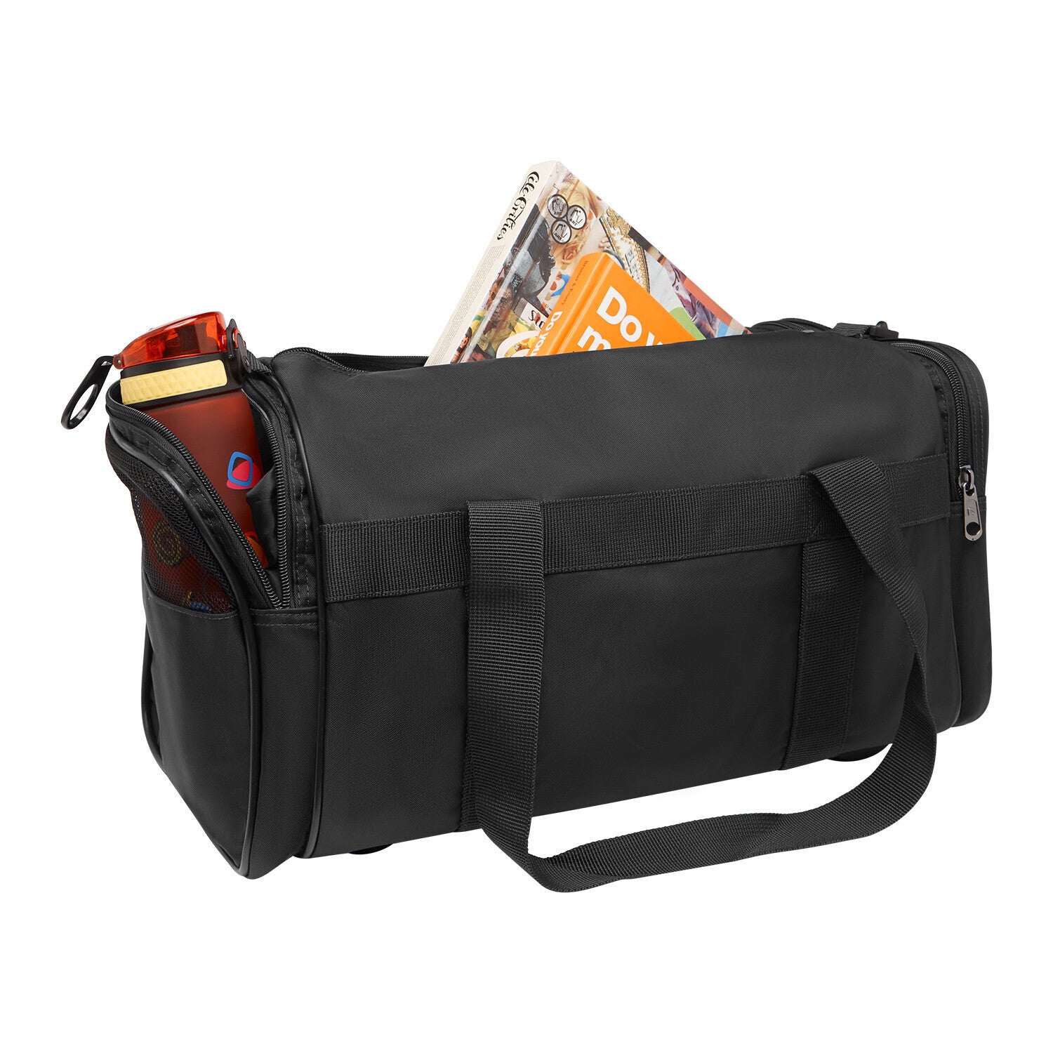 28L Foldable Duffel Bag Travel Gym Sports Luggage Waterproof Polyester - Black