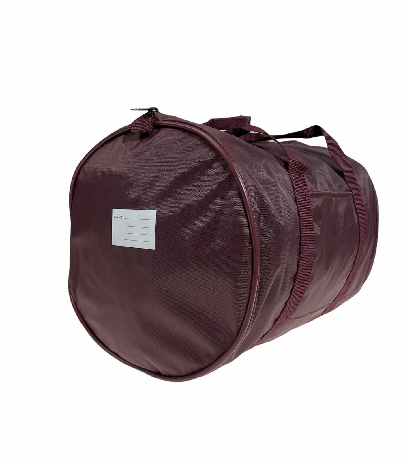 Foldable Duffel Bag Travel Gym Sports School Luggage PVC Nylon Zip - Maroon