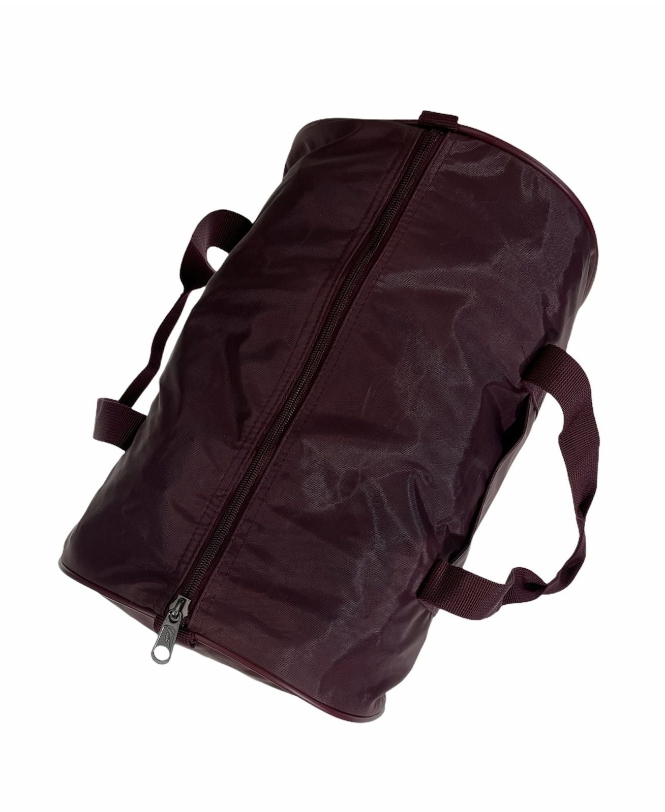 Foldable Duffel Bag Travel Gym Sports School Luggage PVC Nylon Zip - Maroon