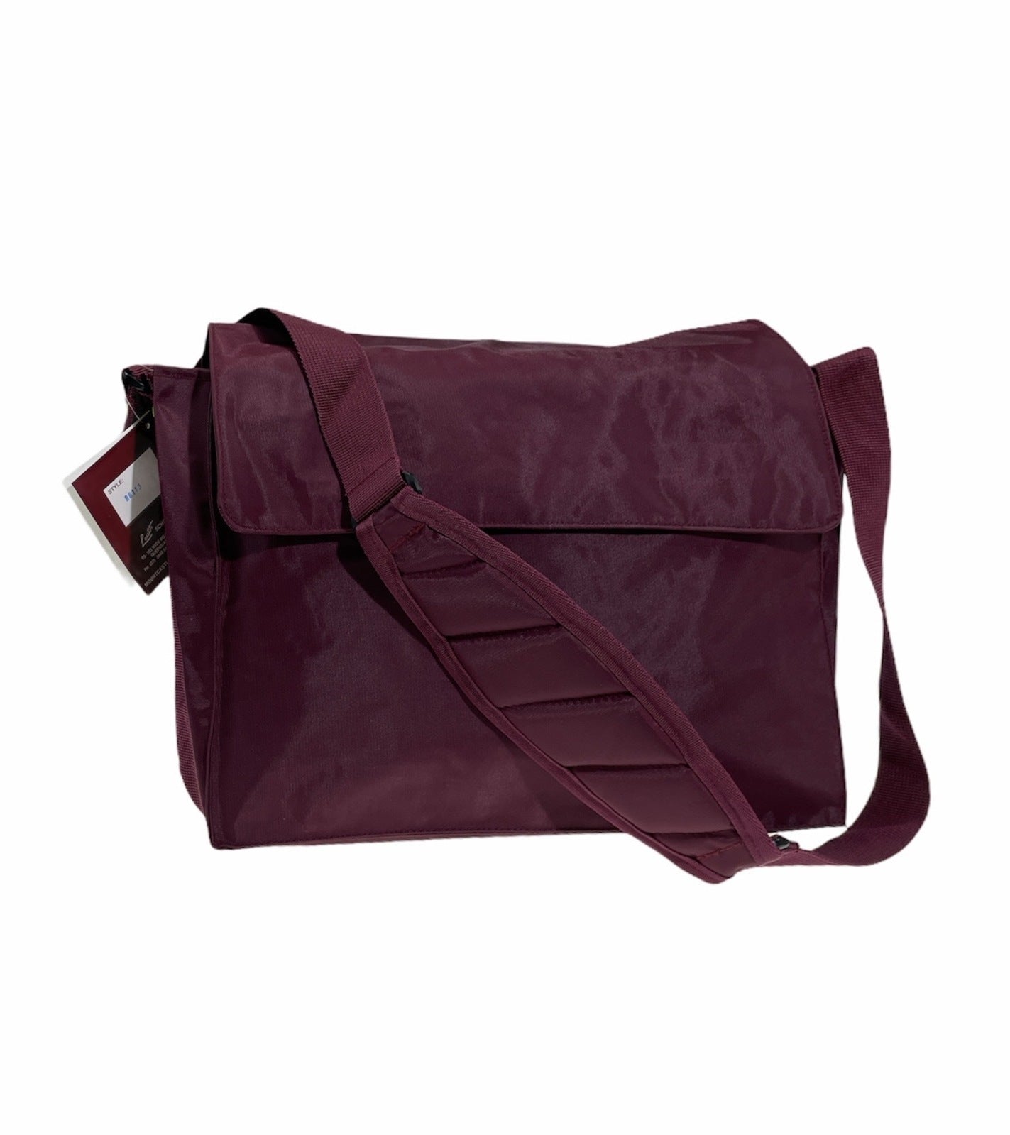 Leuts Tote Shoulder Bag Nylon Waterproof School Library Books Messenger - Maroon