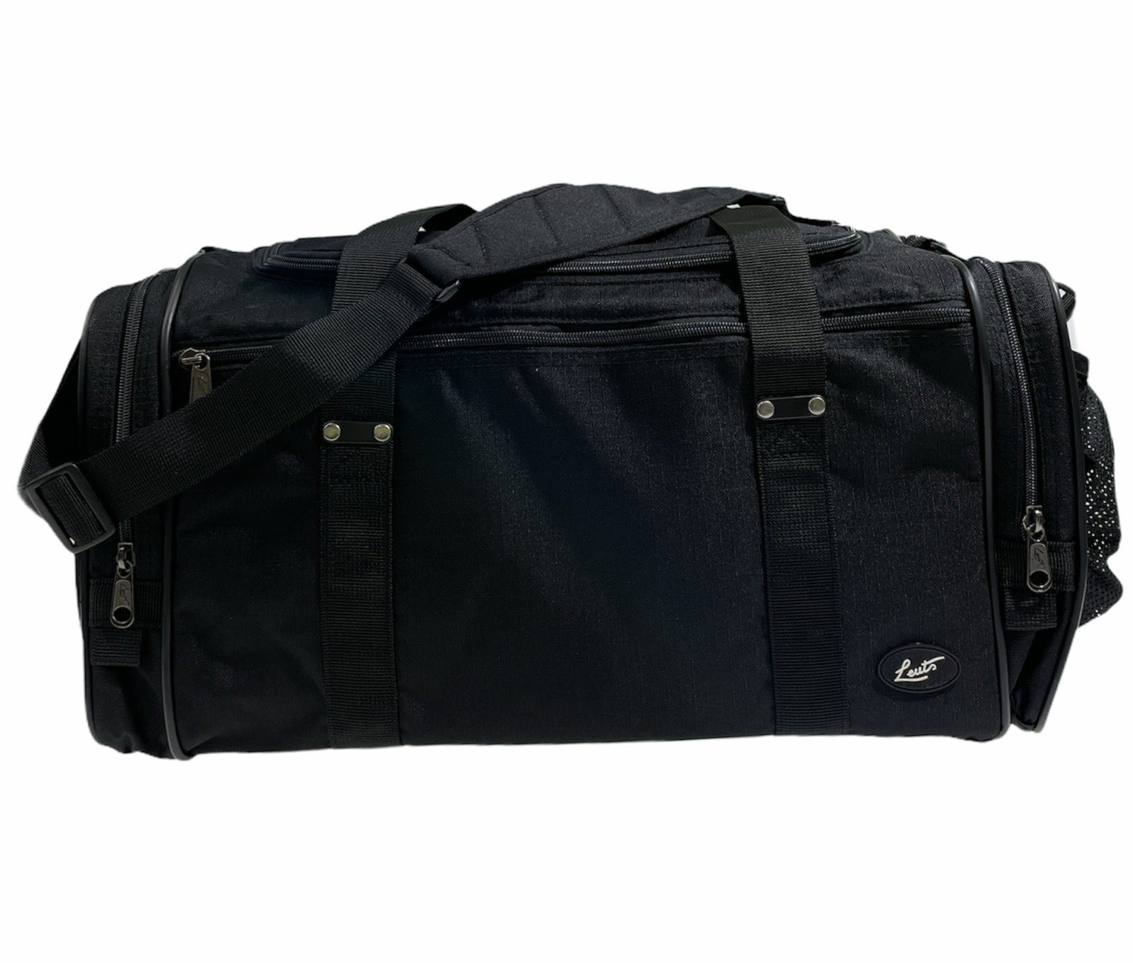 44L Foldable Duffel Bag Travel Gym Sports D-Zip Top Shoulder Strap - Black