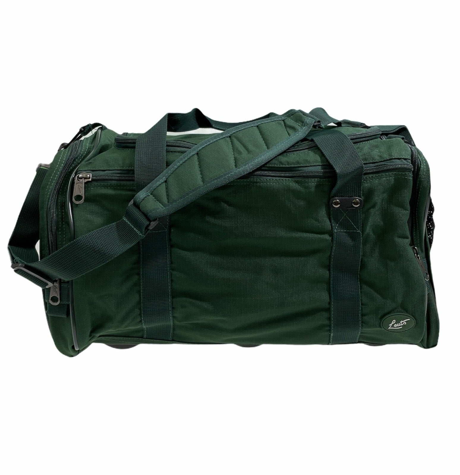 44L Foldable Duffel Bag Travel Gym Sports DZip Top Shoulder Strap - Bottle Green