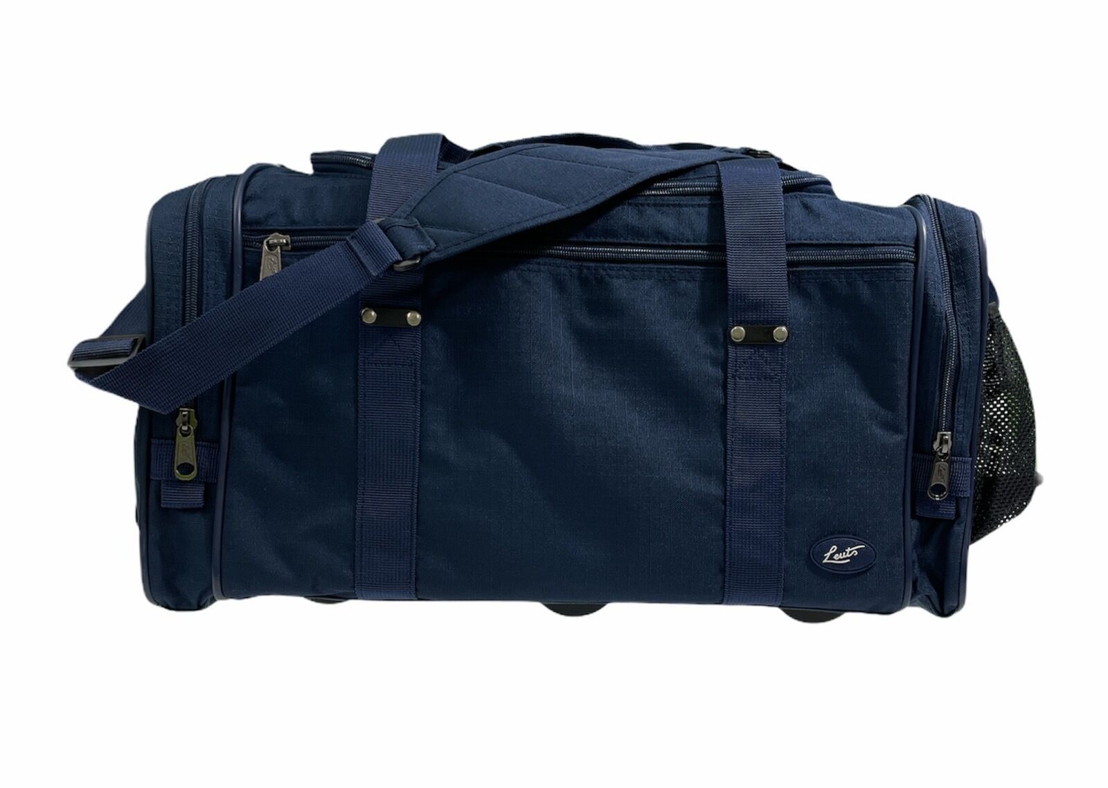 44L Foldable Duffel Bag Travel Gym Sports D-Zip Top Shoulder Strap - Dark Navy