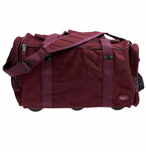 44L Travel Foldable Duffel Bag Gym Sports Luggage Travel Foldaway D-Zip Top School Bags - Maroon