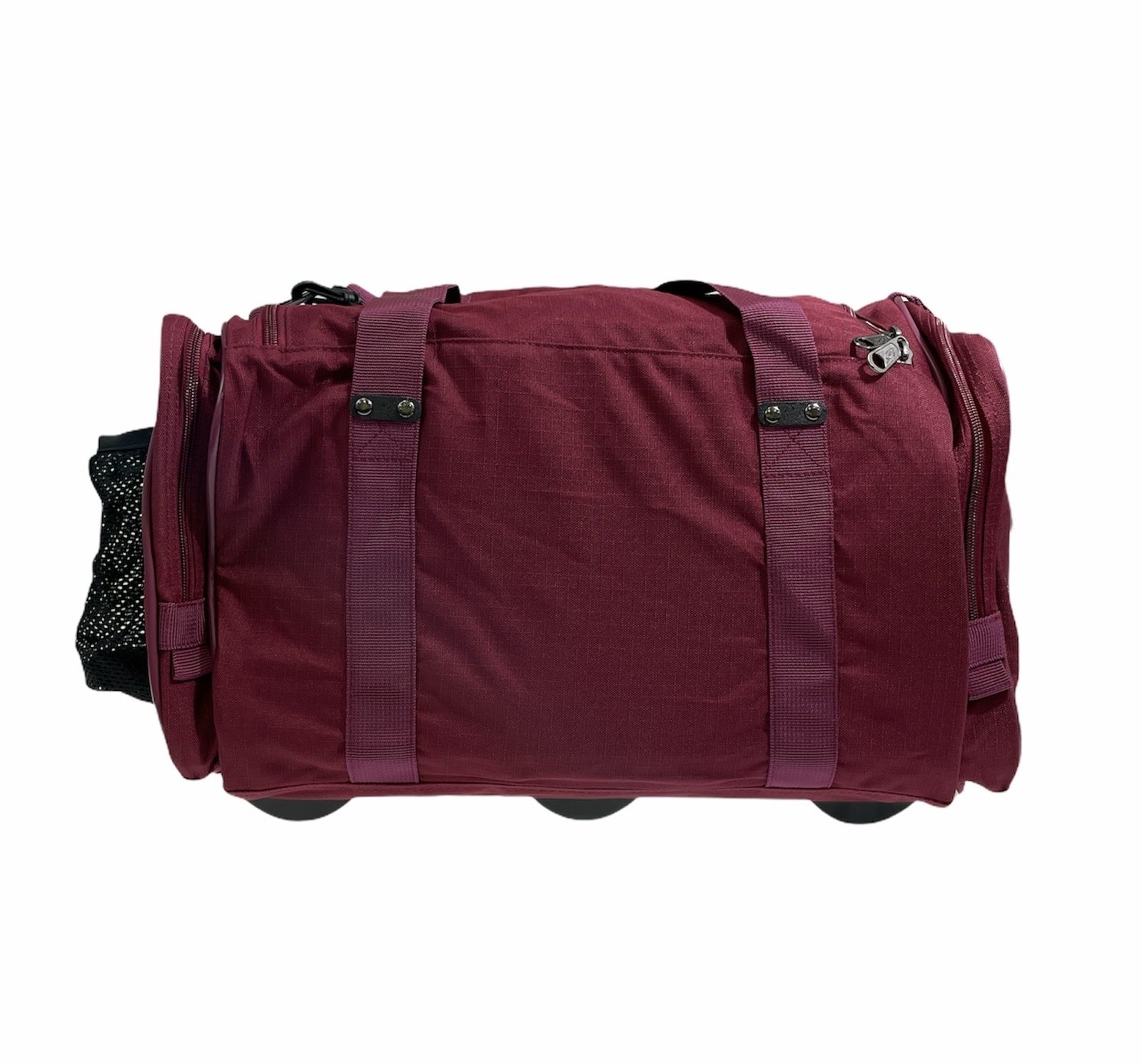 44L Foldable Duffel Bag Travel Gym Sports D-Zip Top Shoulder Strap - Maroon