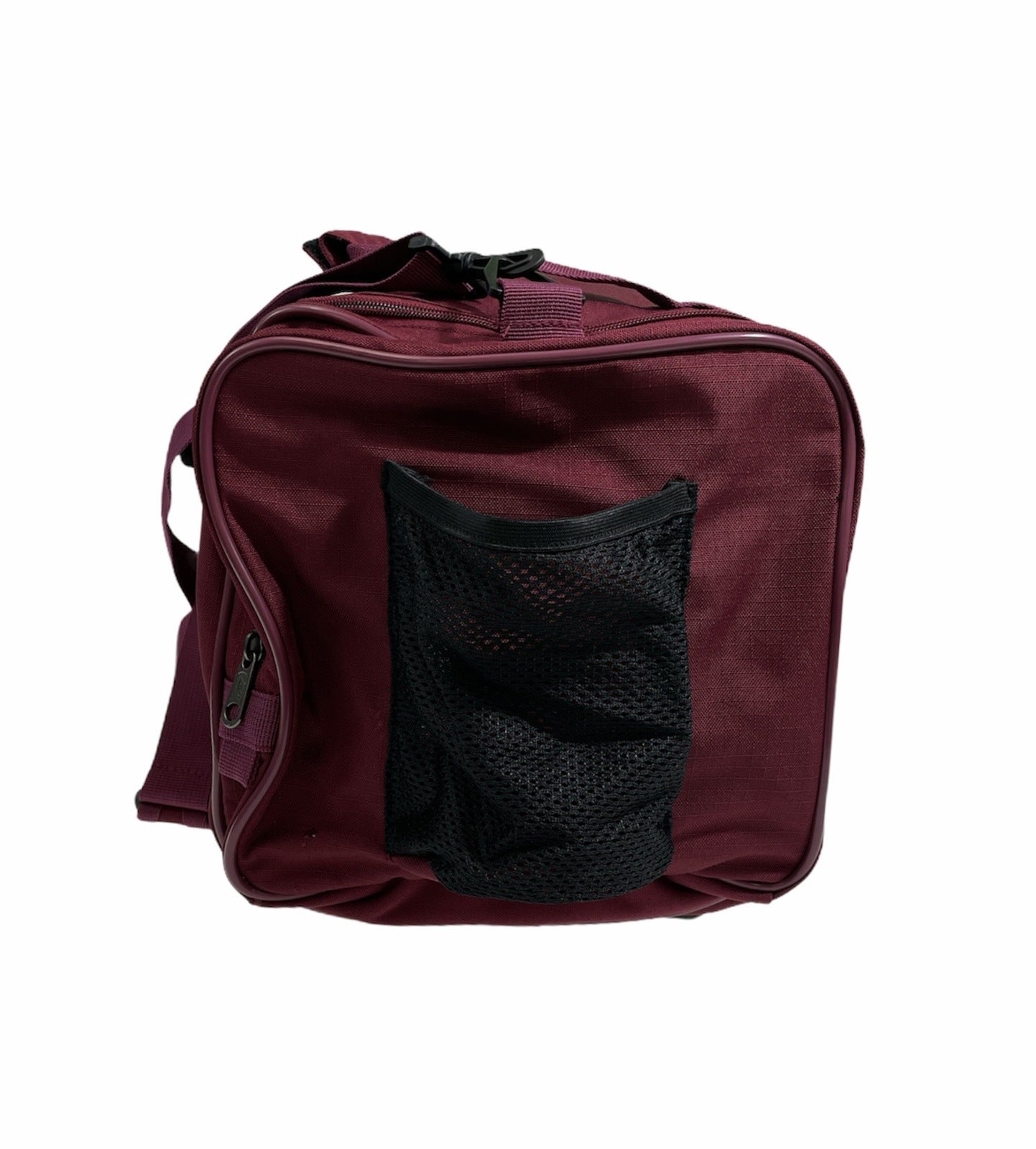 44L Foldable Duffel Bag Travel Gym Sports D-Zip Top Shoulder Strap - Maroon