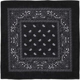 Costumes & Accessories: BANDANA Paisley 100% COTTON Head Wrap Durag Bandanna Summer Biker Scarf Mask - Black