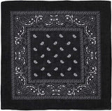 Costumes & Accessories: BANDANA Paisley 100% COTTON Head Wrap Durag Bandanna Summer Biker Scarf Mask - Black