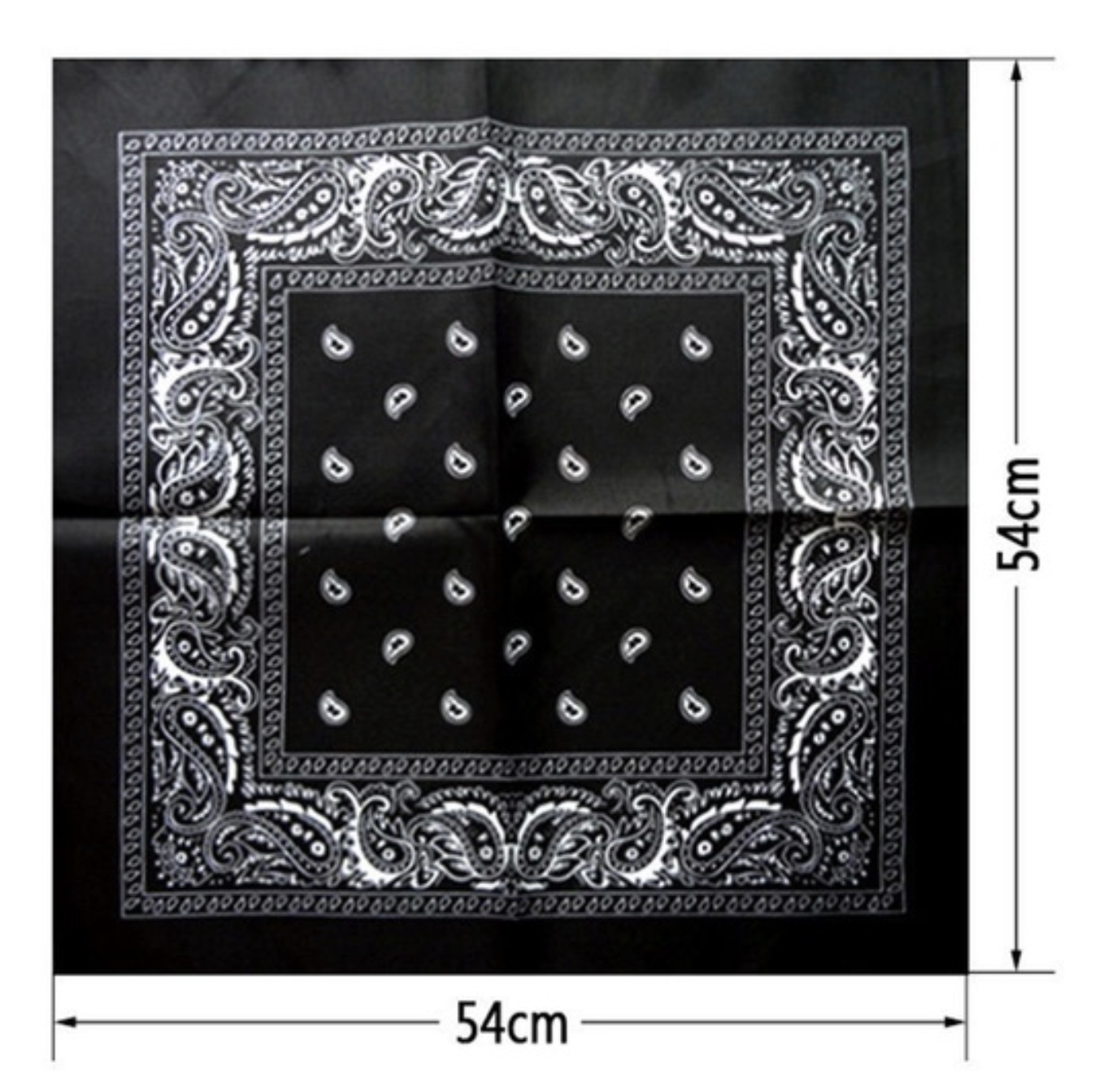 Costumes & Accessories: BANDANA Paisley 100% COTTON Head Wrap Durag Bandanna Summer Biker Scarf Mask - Black