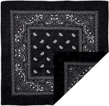 Costumes & Accessories: BANDANA Paisley 100% COTTON Head Wrap Durag Bandanna Summer Biker Scarf Mask - Black
