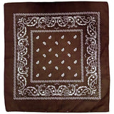 Costumes & Accessories: BANDANA Paisley 100% COTTON Head Wrap Durag Bandanna Summer Scarf Mask - Brown