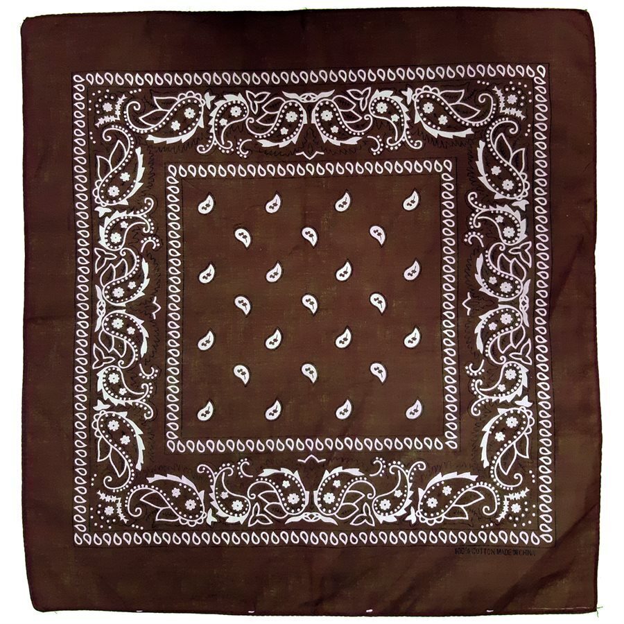 Costumes & Accessories: BANDANA Paisley 100% COTTON Head Wrap Durag Bandanna Summer Scarf Mask - Brown