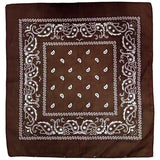 Costumes & Accessories: BANDANA Paisley 100% COTTON Head Wrap Durag Bandanna Summer Scarf Mask - Brown