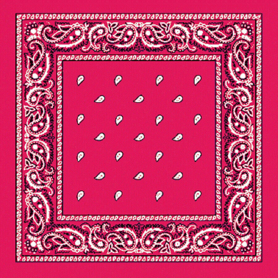 Costumes & Accessories: BANDANA Paisley 100% COTTON Head Wrap Durag Bandanna Summer Biker Scarf Mask - Hot Pink