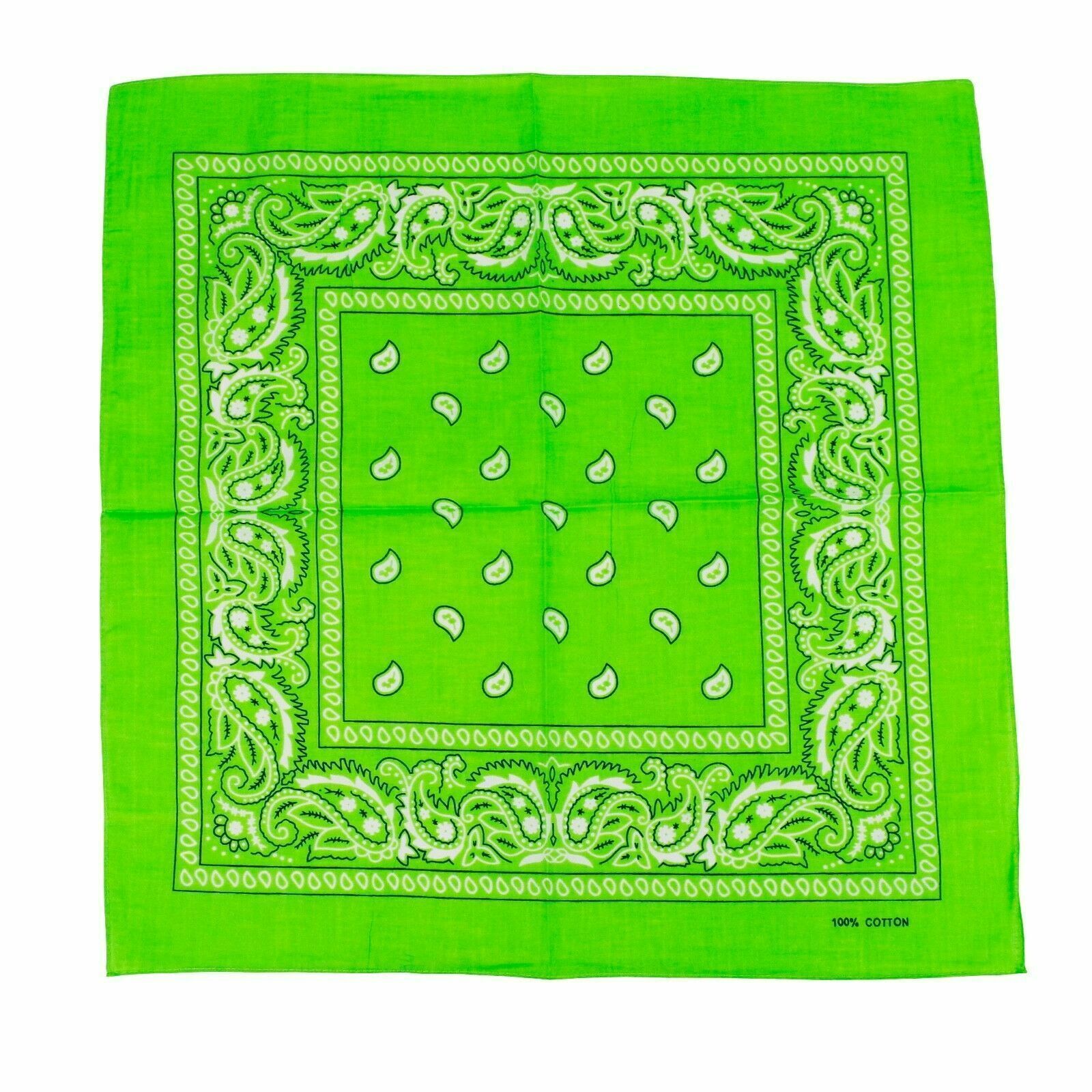 Costumes & Accessories: BANDANA Paisley 100% COTTON Head Wrap Durag Bandanna Summer Biker Scarf Mask - Light Green