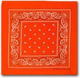 Costumes & Accessories: BANDANA Paisley 100% COTTON Head Wrap Durag Bandanna Summer Biker Scarf Mask - Orange