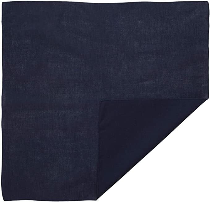Costumes & Accessories: BANDANA Paisley 100% COTTON Head Wrap Durag Bandanna Summer Biker Scarf Mask - Navy Blue (Plain)