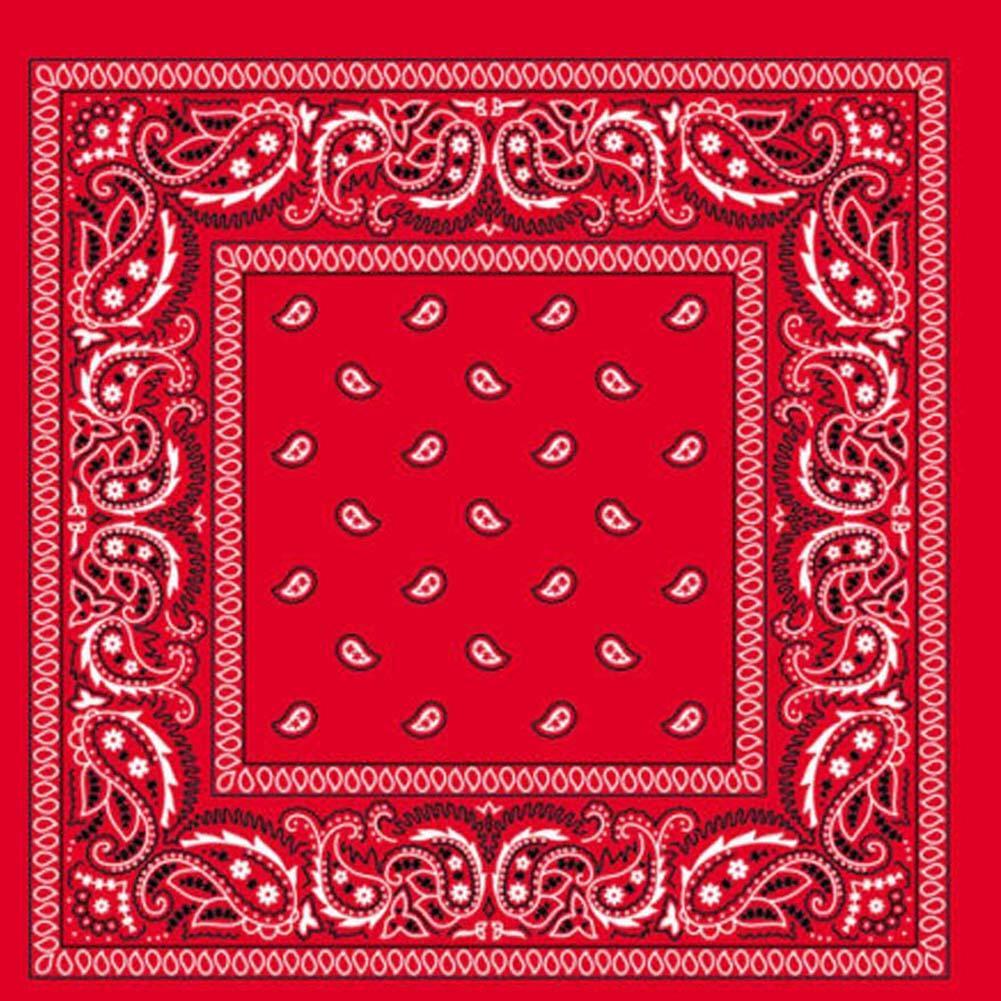 Costumes & Accessories: BANDANA Paisley 100% COTTON Head Wrap Durag Bandanna Summer Biker Scarf Mask - Red