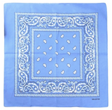 Costumes & Accessories: BANDANA Paisley 100% COTTON Head Wrap Durag Bandanna Summer Biker Scarf Mask - Sky Blue