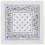Costumes & Accessories: BANDANA Paisley 100% COTTON Head Wrap Durag Bandanna Summer Biker Scarf Mask - White