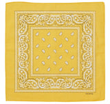 Costumes & Accessories: BANDANA Paisley 100% COTTON Head Wrap Durag Bandanna Summer Biker Scarf Mask - Yellow
