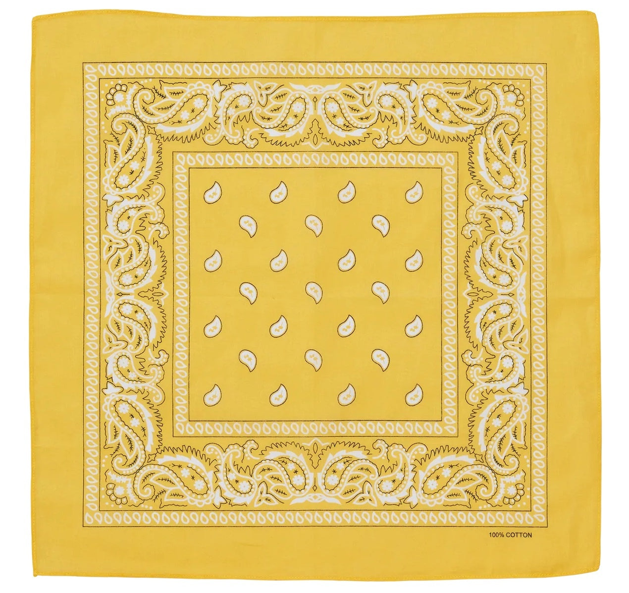 Costumes & Accessories: BANDANA Paisley 100% COTTON Head Wrap Durag Bandanna Summer Biker Scarf Mask - Yellow