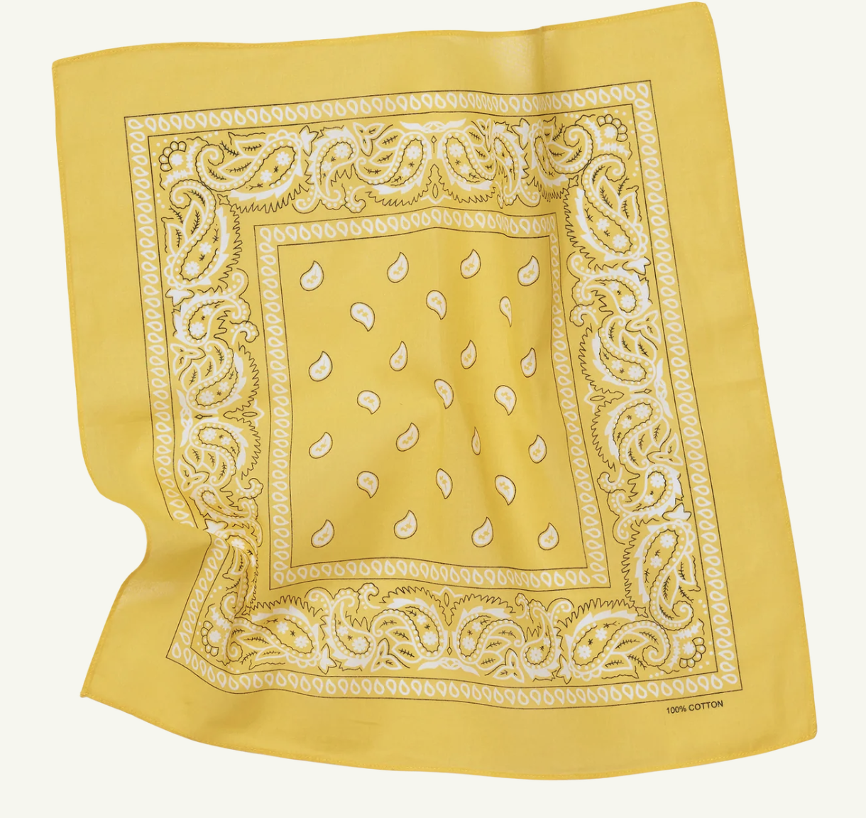 Costumes & Accessories: BANDANA Paisley 100% COTTON Head Wrap Durag Bandanna Summer Biker Scarf Mask - Yellow