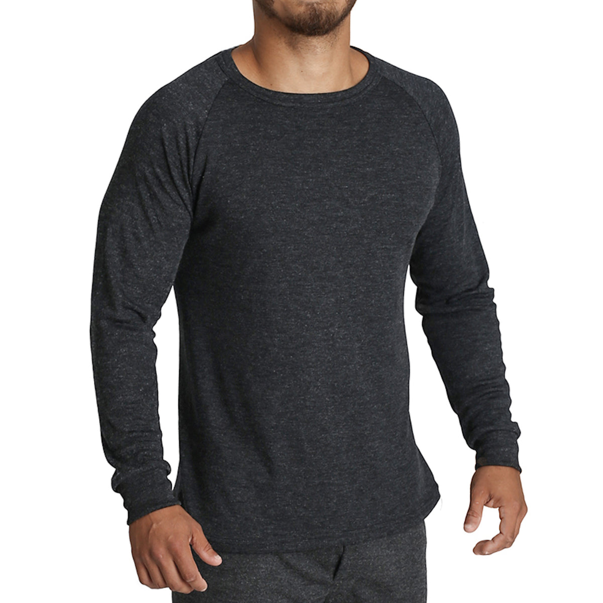 Mens Merino Wool Blend Thermal Top Long Sleeve Base Layer Underwear - Black - XXL