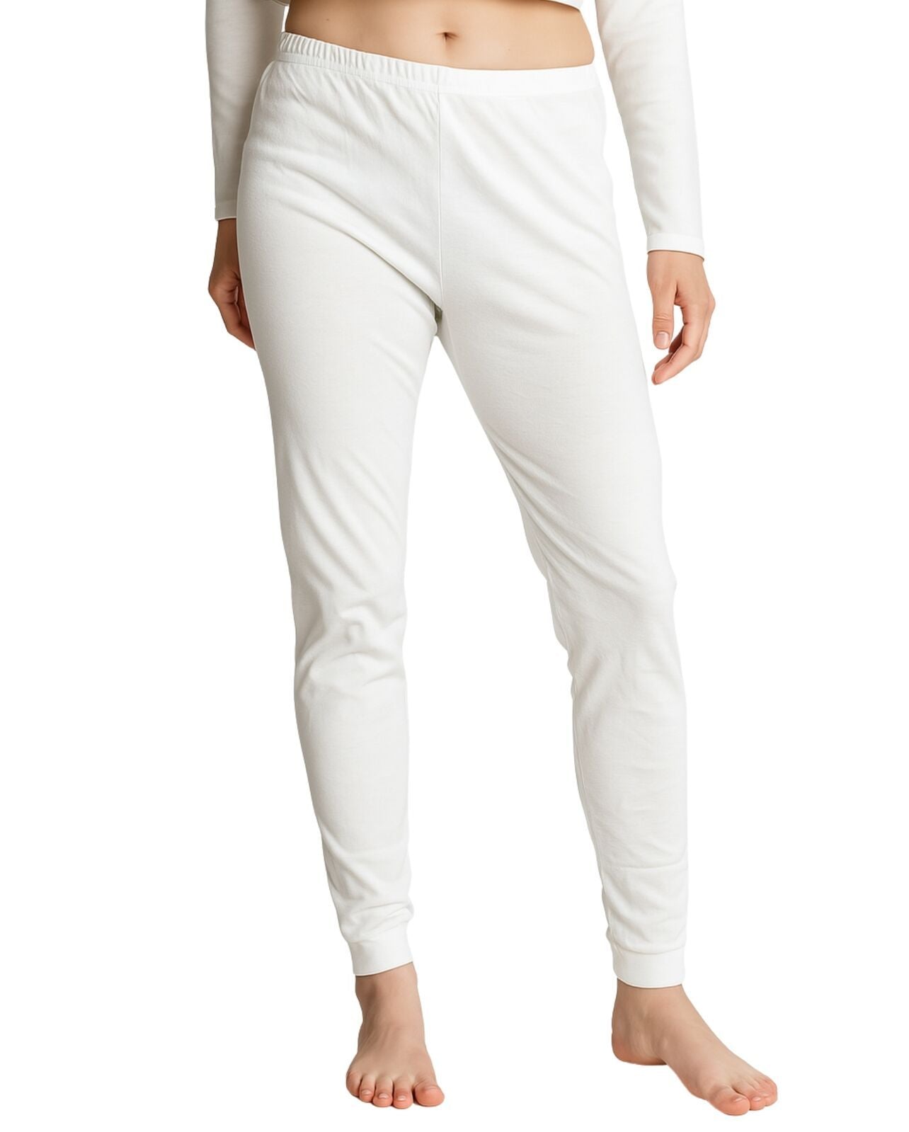 Womens Merino Wool Long Janes Thermal Underwear Layer Thermals Leggings Pants - Beige - 20-22