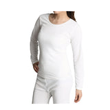Women's Sleepwear: Ladies Merino Wool Blend Long Sleeve Thermal Spencer Top Underwear Thermals - Beige - 10-12