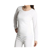 Womens Merino Wool Blend Thermal Top Long Sleeve Spencer Base Layer - Beige - 20-22