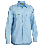 Men's Shirts: BISLEY Insect Protection Fishing Shirt Long Sleeve Casual Business Work Cotton - VRS6140_BBLB (Blue) - S