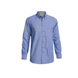 Men's Shirts: BISLEY Insect Protection Repellent Long Sleeve Casual Shirt Fishing Camping - Blue - S