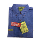 Men's Shirts: BISLEY Insect Protection Repellent Long Sleeve Casual Shirt Fishing Camping - Blue - S