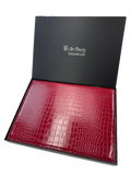 Table Linen & Kitchen Towels: de Burg 4 Piece Table Place Mat Set Placemat with Croc Pattern - Red