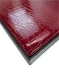 Table Linen & Kitchen Towels: de Burg 4 Piece Table Place Mat Set Placemat with Croc Pattern - Red