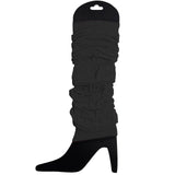 12 LEG WARMERS Knitted Womens Neon Party Knit Ankle Fluro Dance Costume 80s BULK - Black