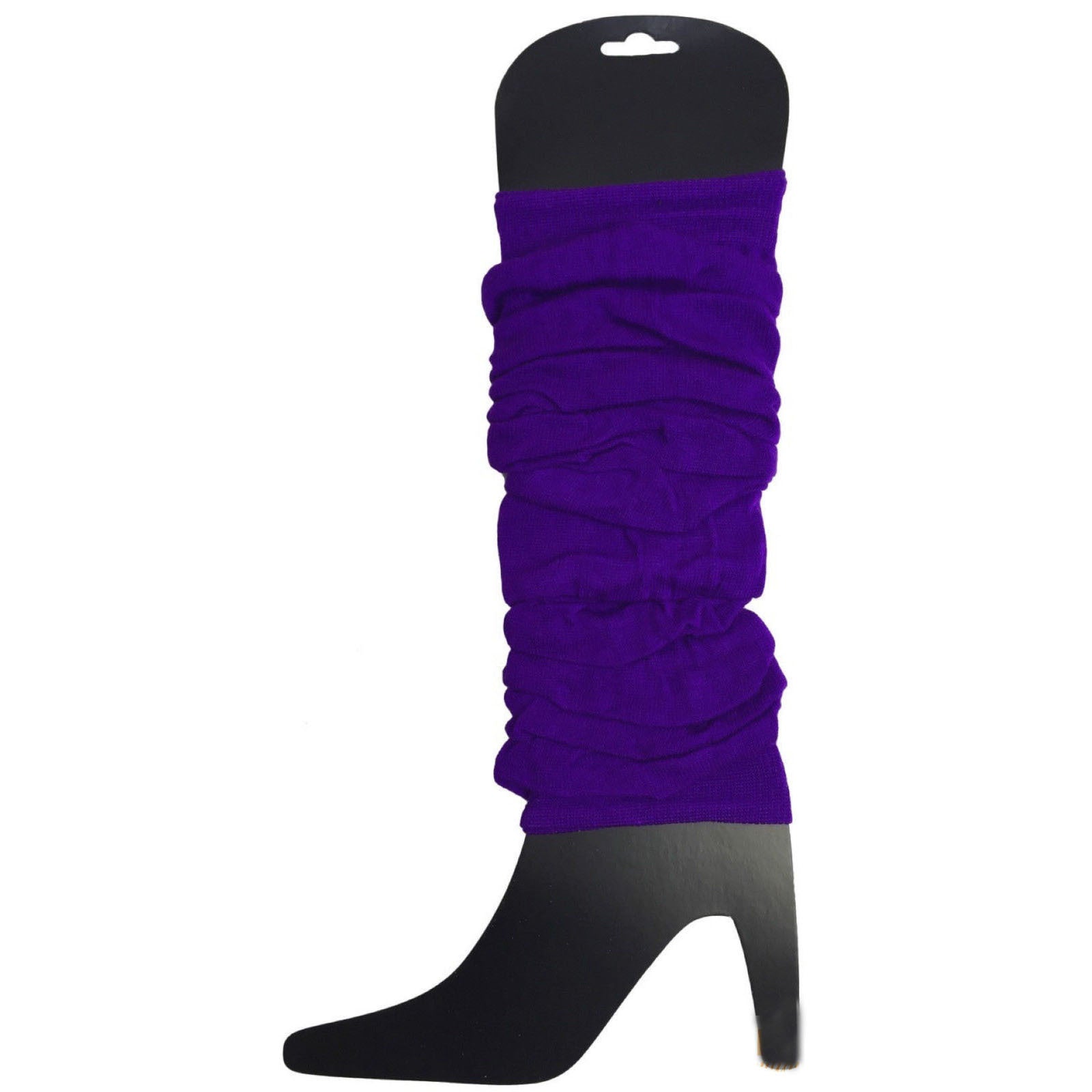 Women's Socks & Hosiery: 12 LEG WARMERS Knitted Womens Neon Party Knit Ankle Fluro Dance Costume 80s BULK - Purple