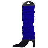 12 LEG WARMERS Knitted Womens Neon Party Knit Ankle Fluro Dance Costume 80s BULK - Royal Blue