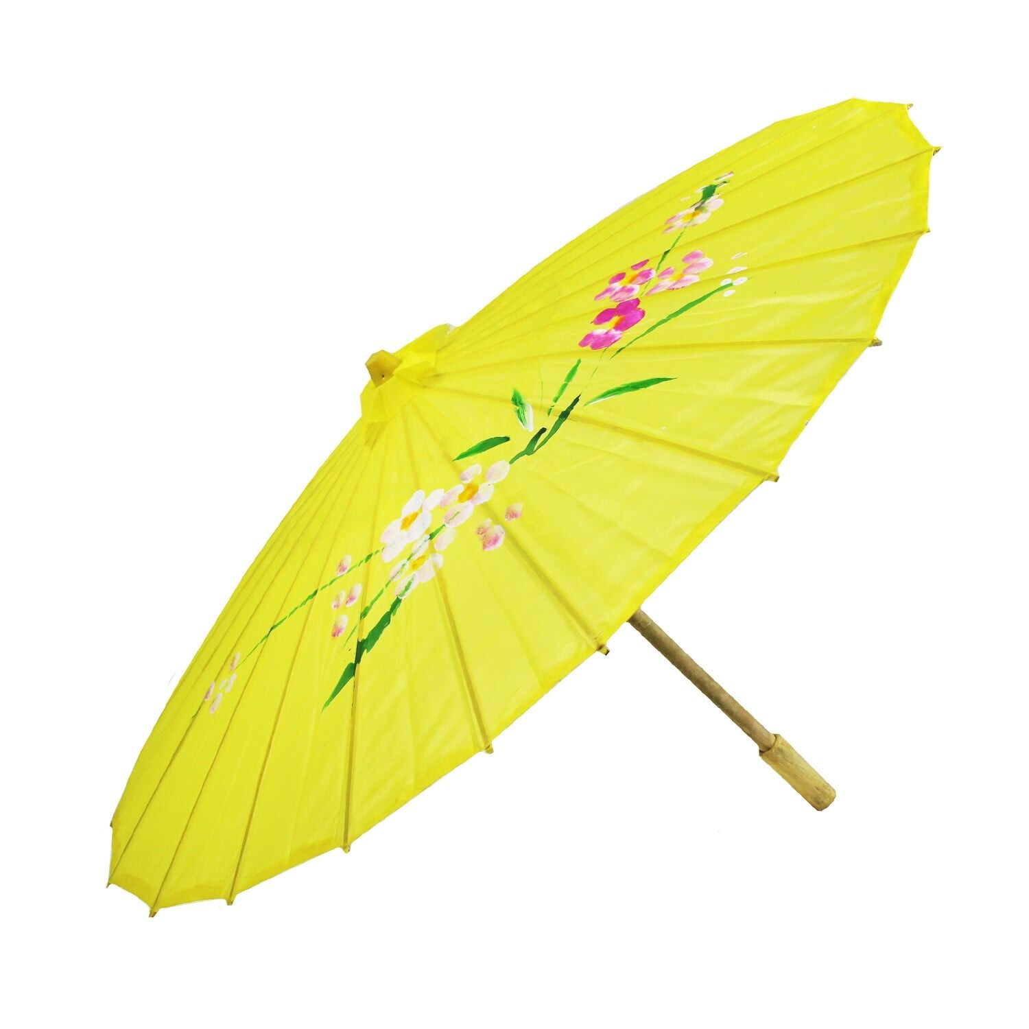 12x PARASOL UMBRELLA Chinese Japanese Bamboo Flower Pattern 80cm Large BULK - Assorted Colour Pack